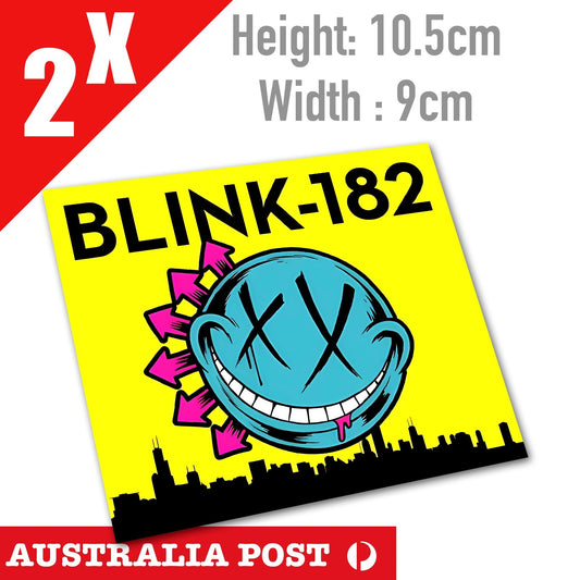 Blink-182 Rock Band SMILEY Face Logo, Nostalgic Blink Rock Logo Sticker