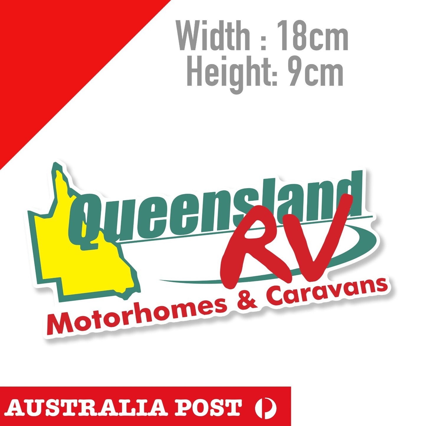 QUEENSLAND RV Caravan Logo, RV , Camping Outdoor  Sticker 