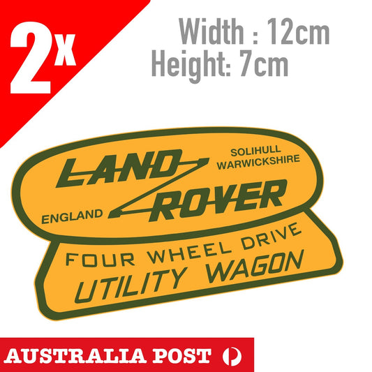 Land ROVER Vintage Fout Wheel Drive Utility Wagon Logo , 4x4,Off Roud Stickers