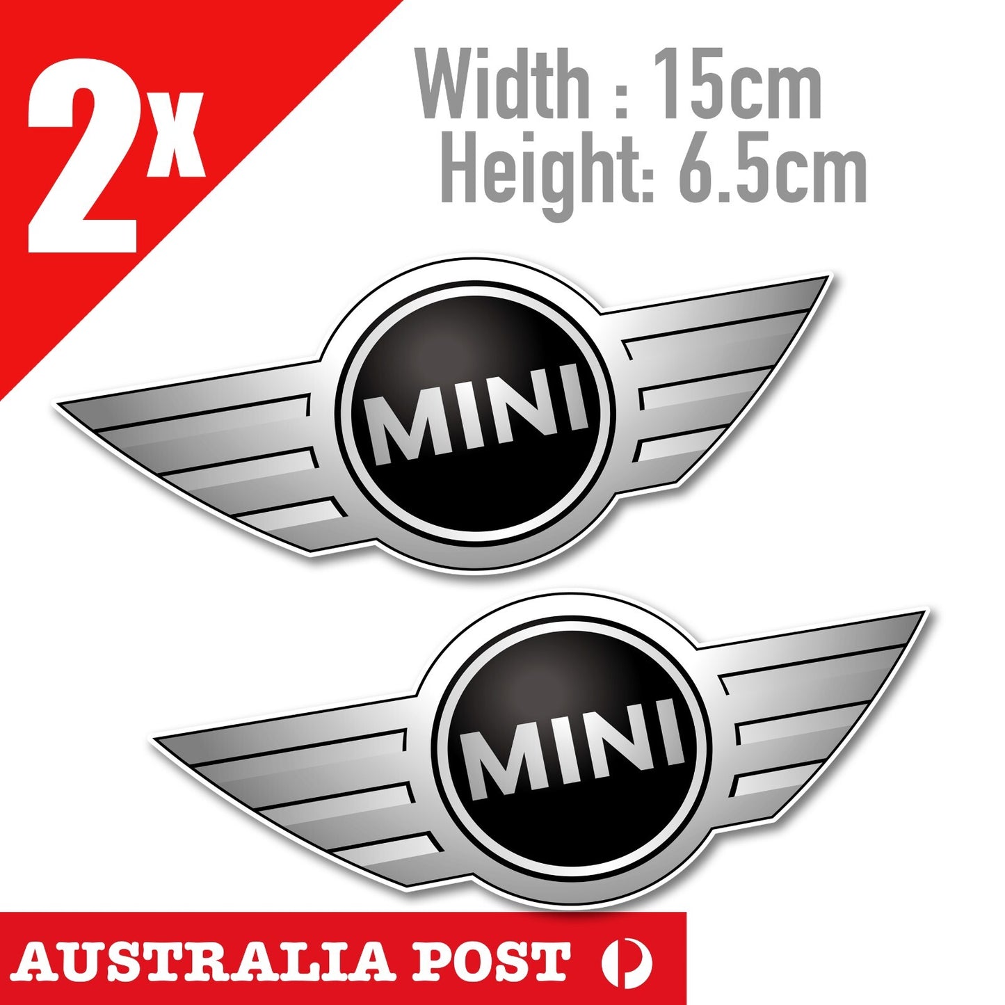 Mini Cooper Logo JDM Car x2 Sticker
