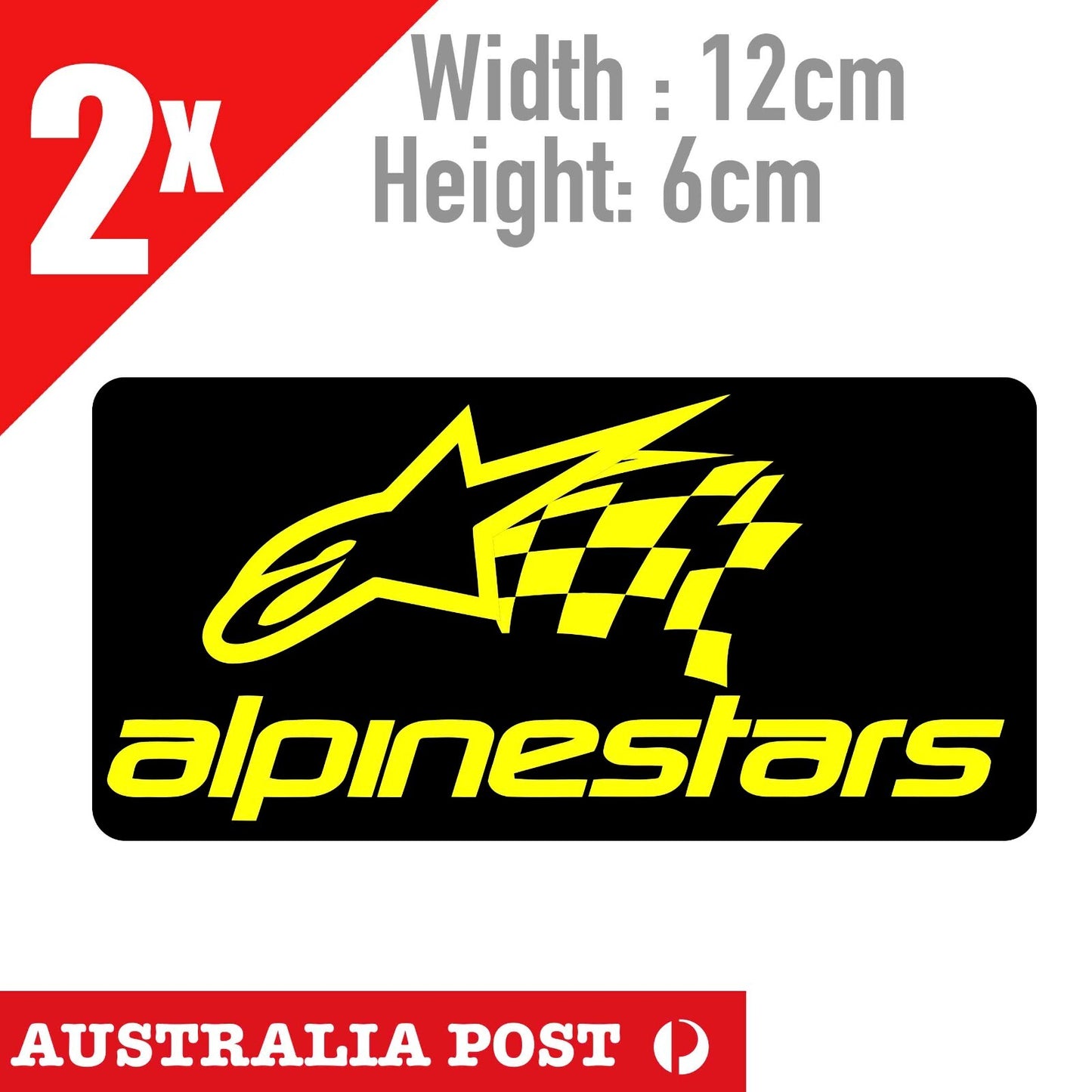 Alpinestars Logo Banner Motorcycle Helmet , Fuel Tank 2x Stickers