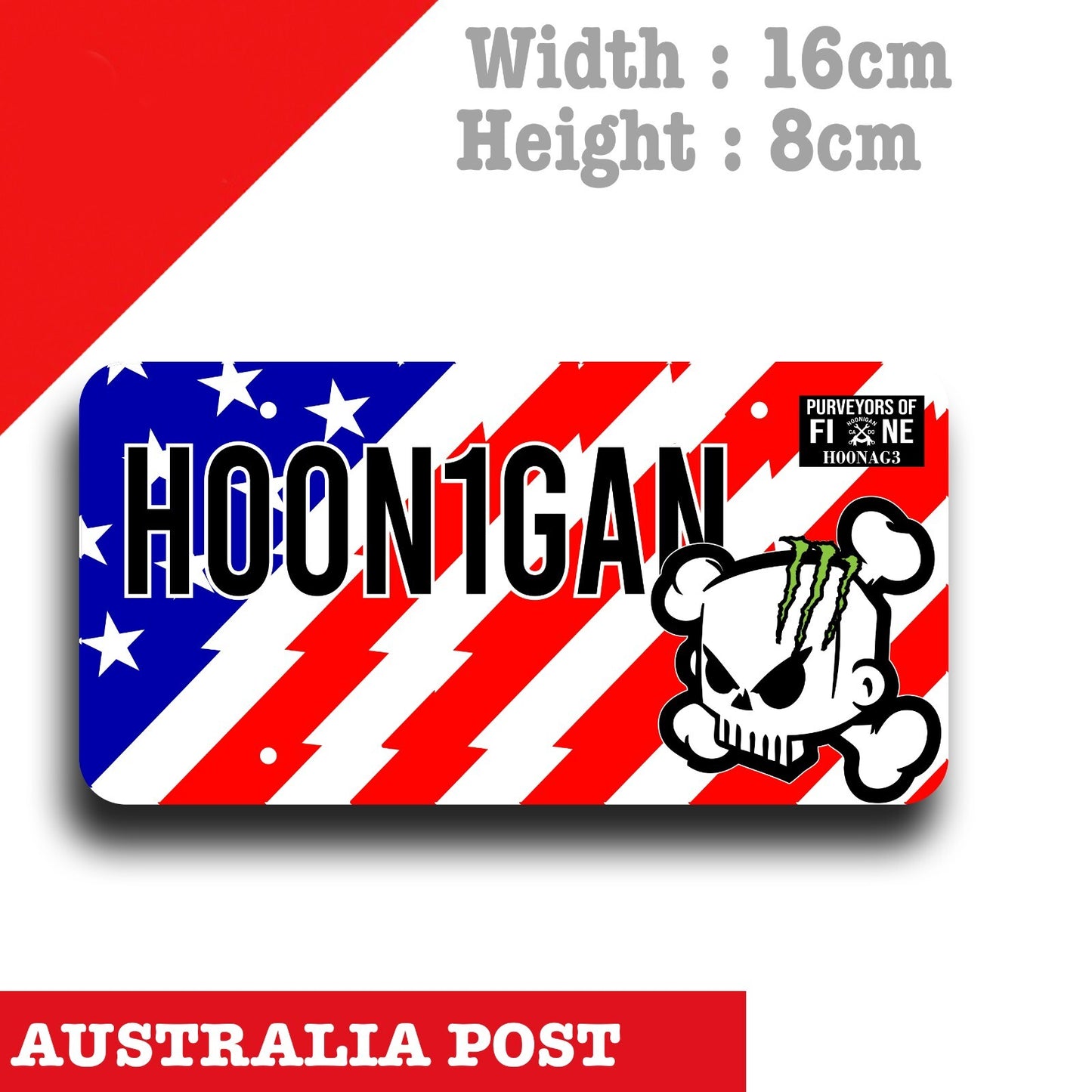 HOONIGAN Ken Block 43 Number Plate Flag Monster Energy  Decal Sticker