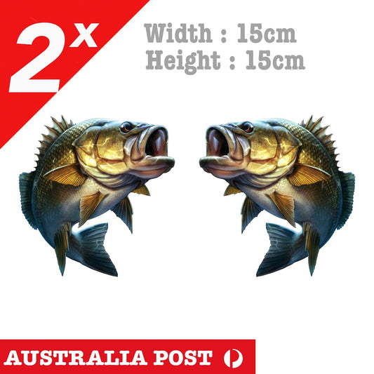 Mouth Bass Fish Boat Kayak Laptop Window, Camping, Fishing Stickers