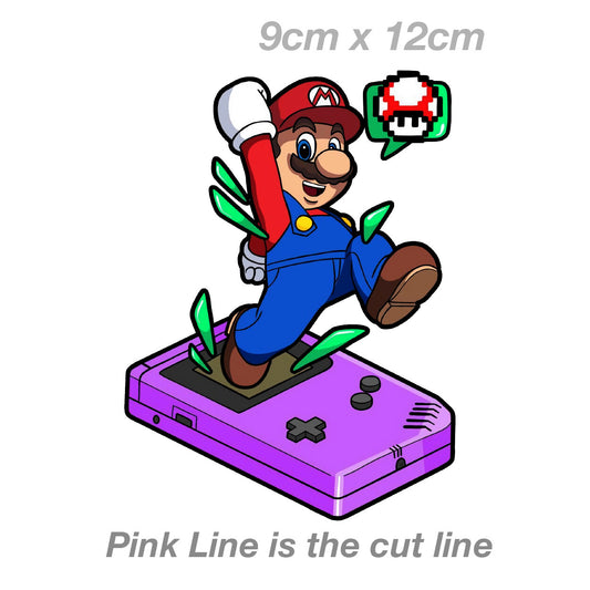 Super Mario Game Cube Crash Vintage Game Retro Vinyl  Sticker 