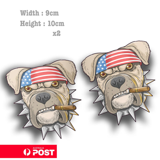 Pitbull American Dog with CigarLaptop , Car  Decal Sticker 