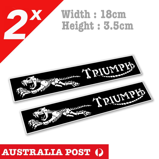TRIUMPH Motorcycle Skull Tiger Banner Sticker