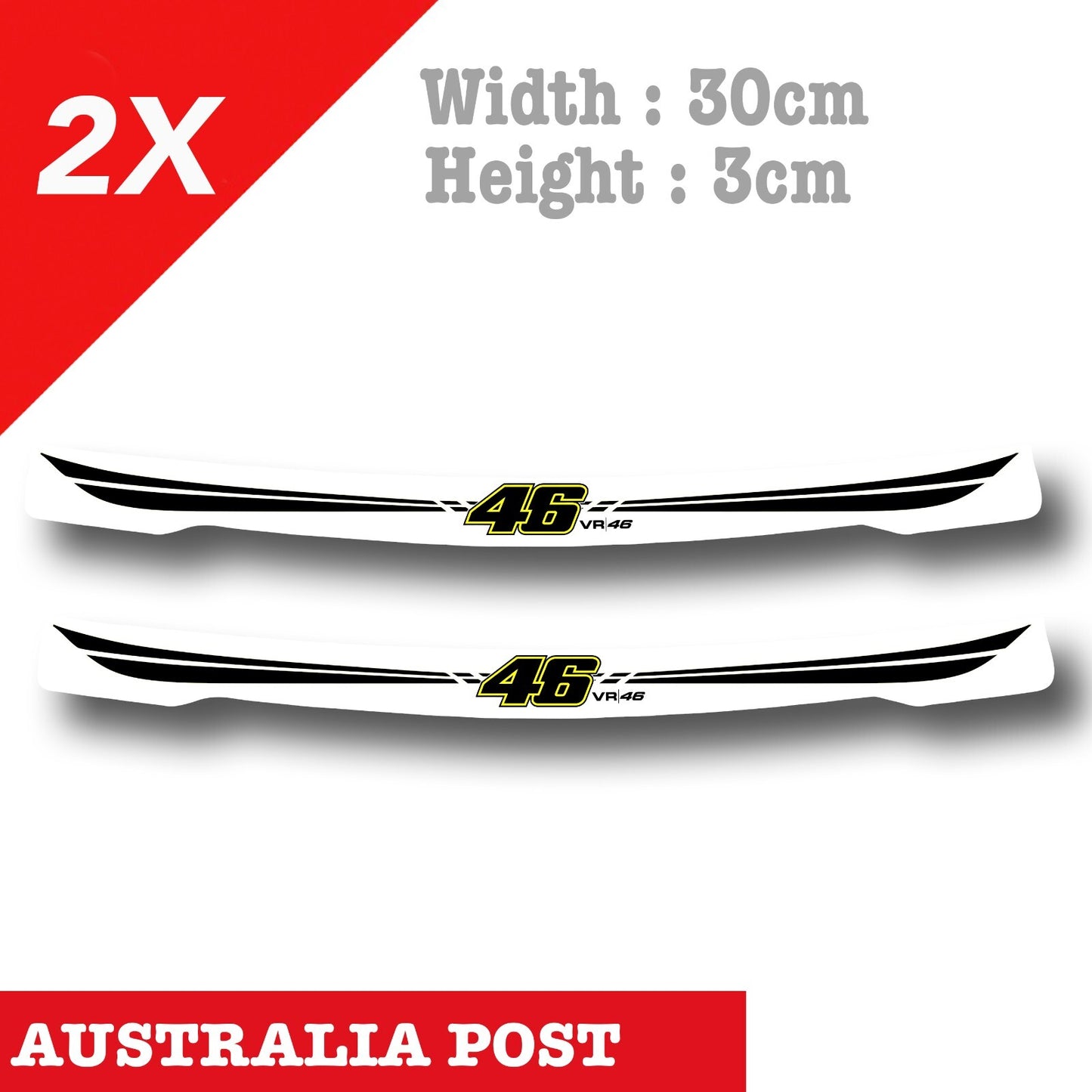 The Doctor 46 - Valentino Rossi's VR46 Helmet Visor Stickers