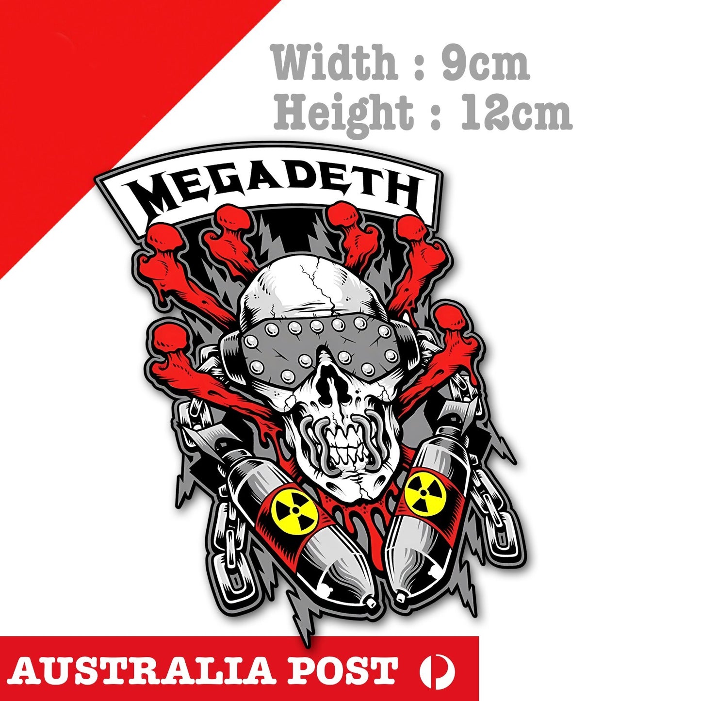 Evil Skull Mega Bomb, Motorcycle Helmet, Fuel Tank, Skull Logo Sticker