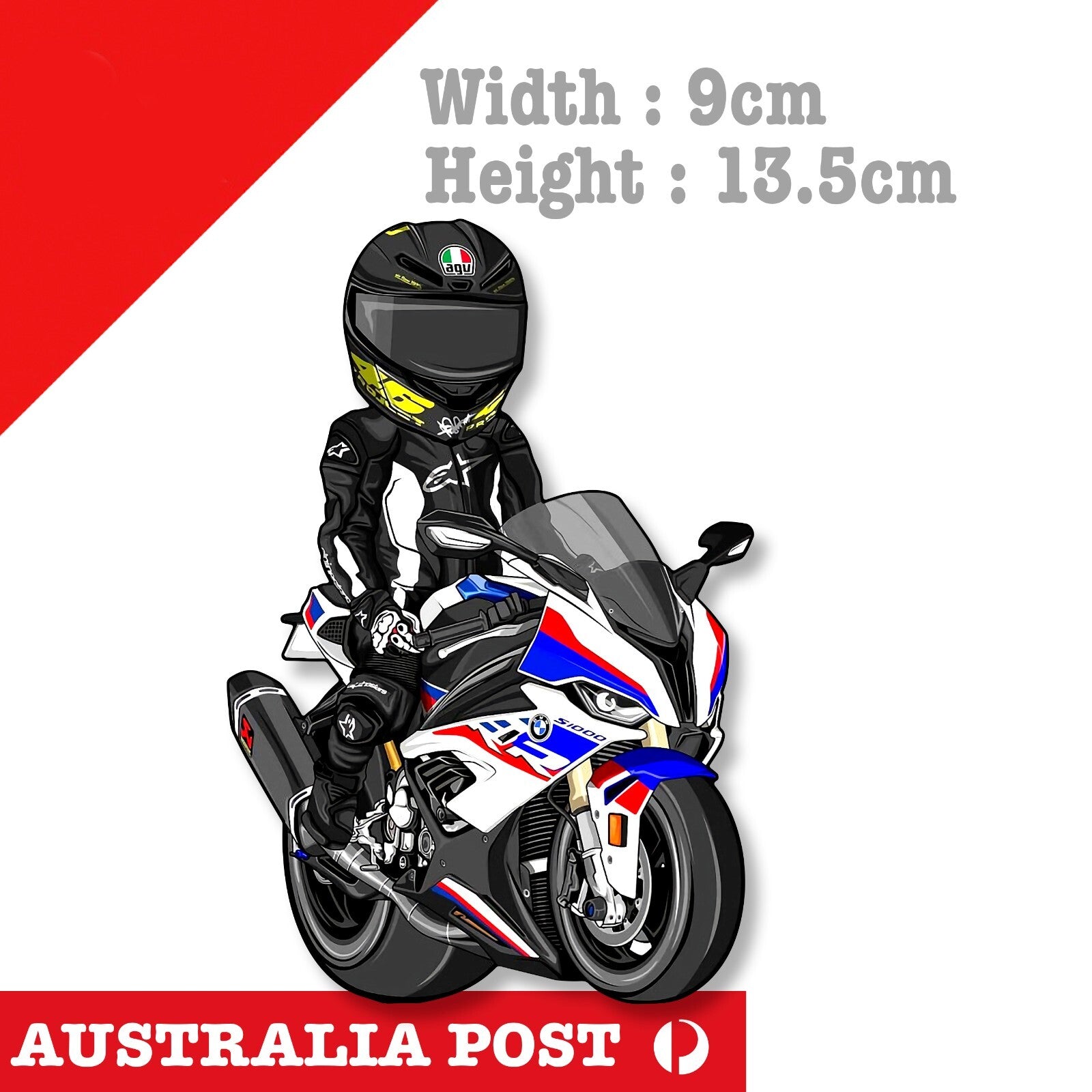 AGV Helmet Rider, BMW Motorcycle Racing, Motorcycle Sticker