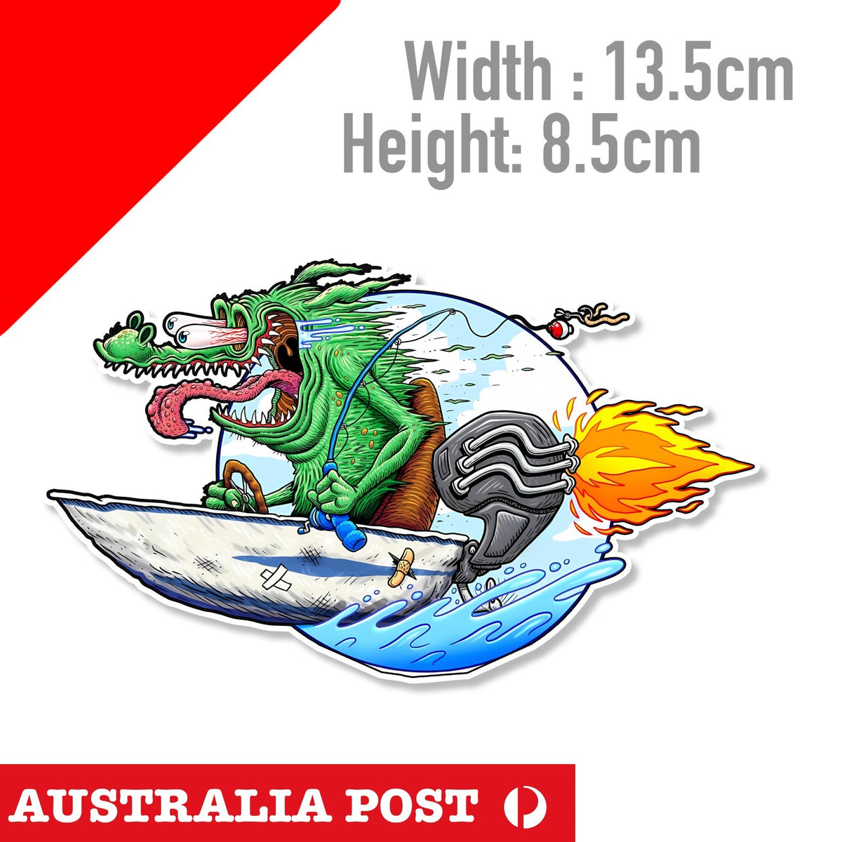 Rat Fink Style Boat Rider Ute Mancave Rat Hot Rod Americana Vinyl  Sticker