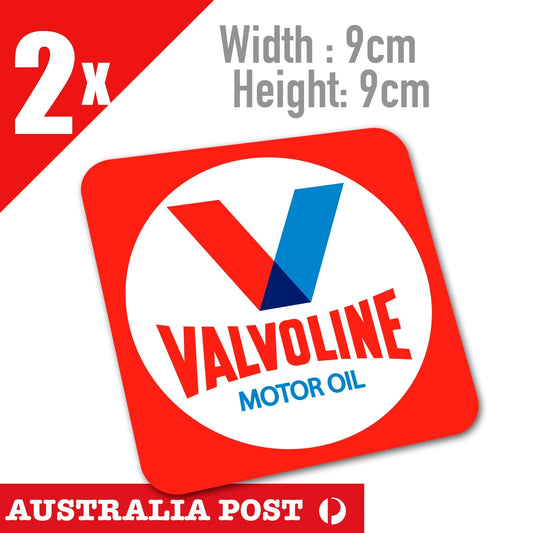 VALVOLINE  Motor Oil, Quality Lubricants Chrome Logo x2 Sticker