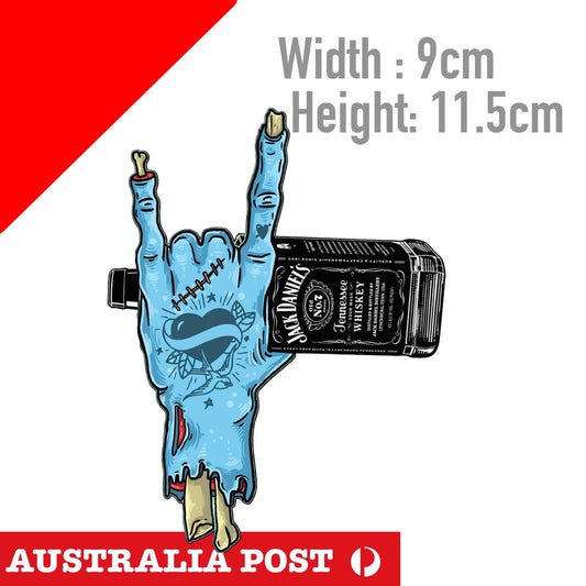 Jack Daniels Whiskey Logo Whiskey Zombie Hand Fridge Bar Decal Stickers