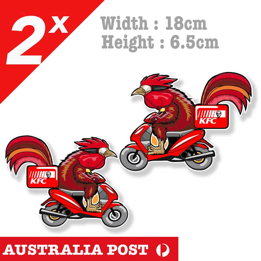 KFC Kentucky Fried Chicken Delivery Motorcycle Funny Rooster Sticker