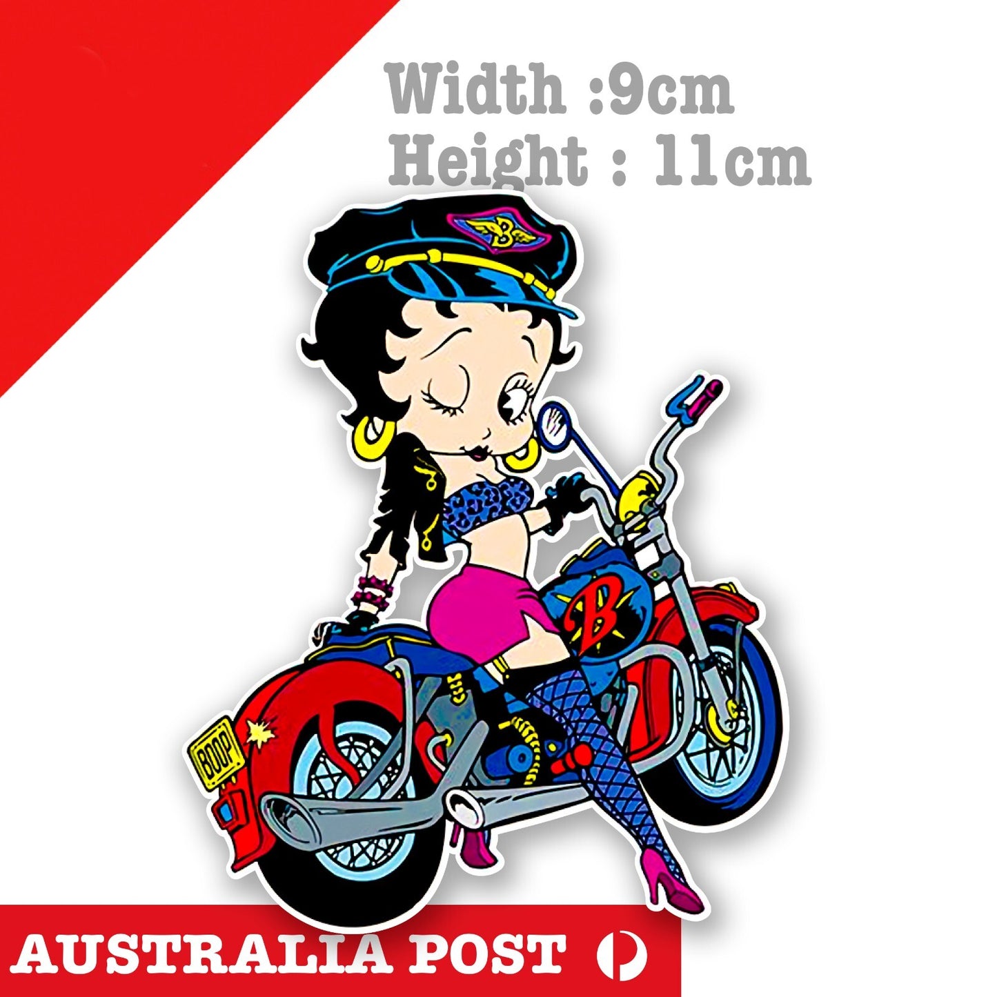 Betty Boop Motorcycle Rider Outfit Sticker