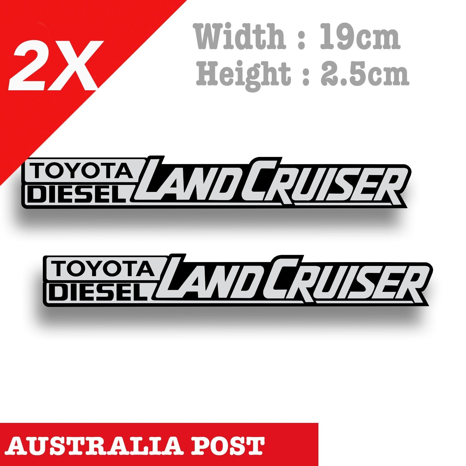 Toyota Land Cruiser Diesel, 4X4, 4WD,  Hilux Toyota Logo Decal Stickers