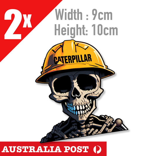 Caterpillar Diesel Power  SKULL Worker Heavy Machinery, Mine Sticker