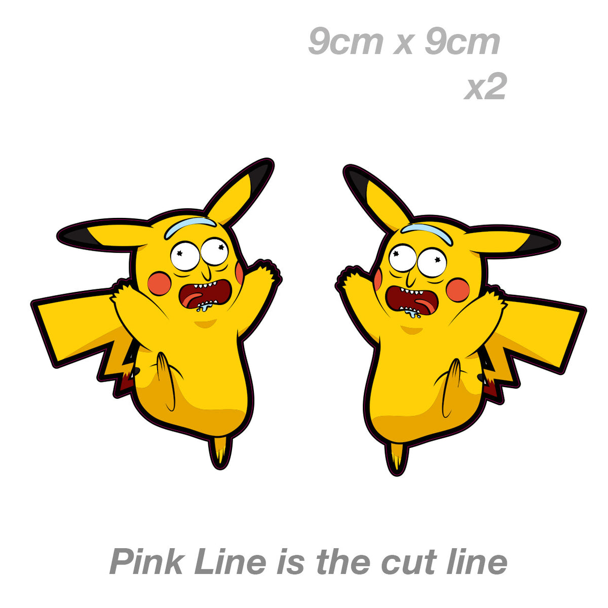 Rick and Morty Pikachu Funny JDM Sticker 