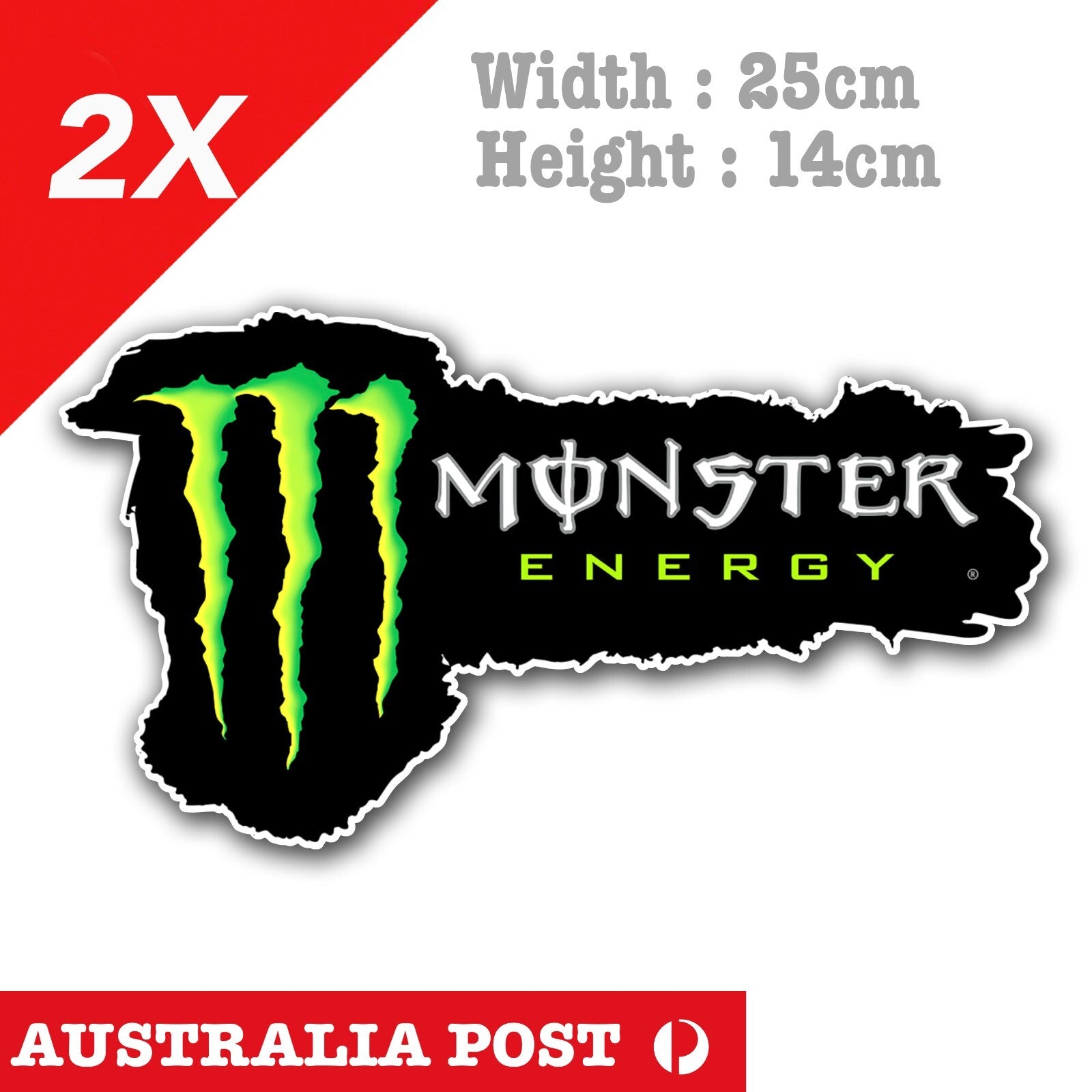 Monster Energy Logo x2 Large Laptop , Car  Vinyl  Sticker