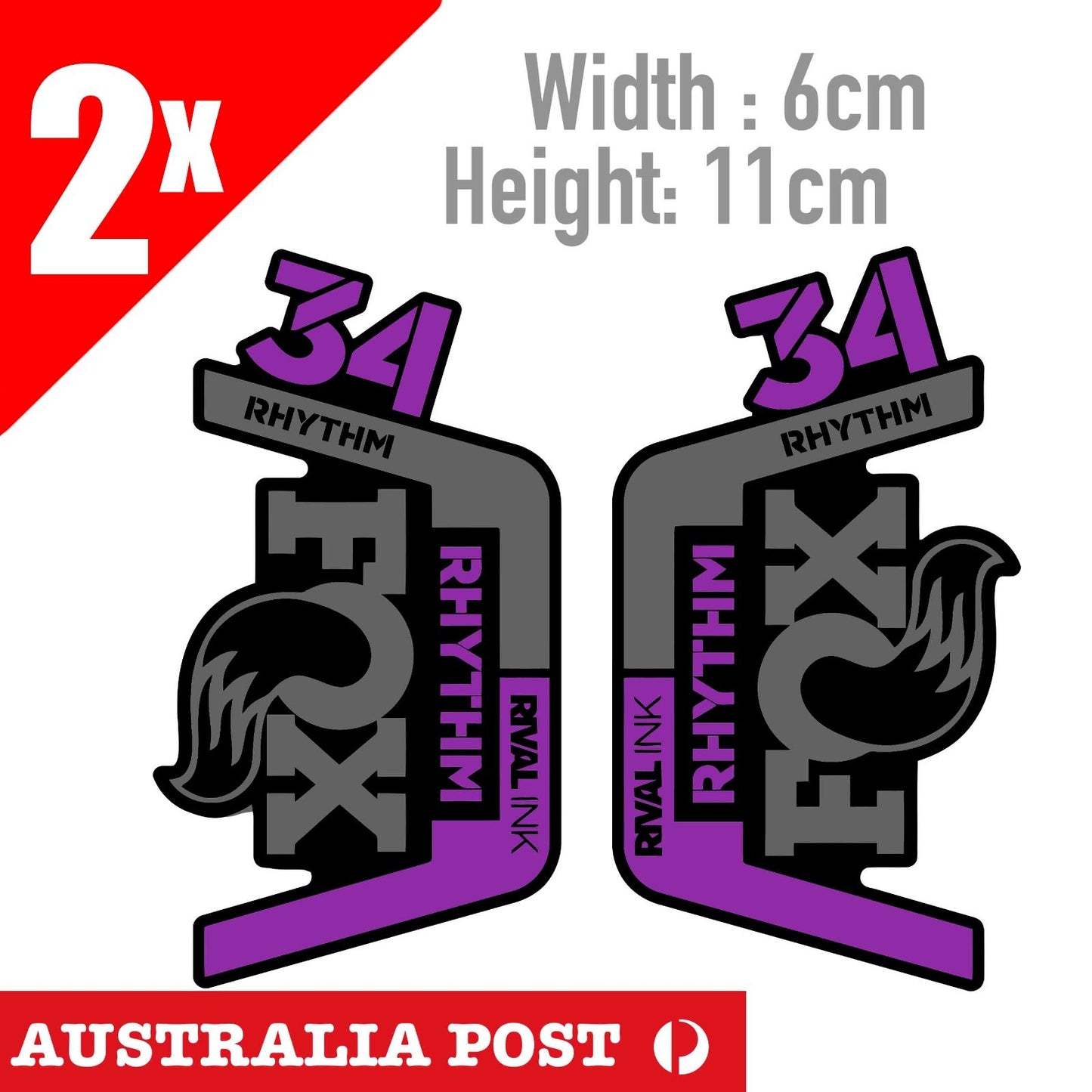 FOX Suspension style 34 Sticker Factory Fork  Purple Sticker