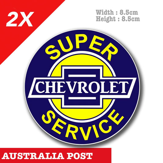 CHEVROLET Logo, Super Service Old Vintage Sing Car Stickers