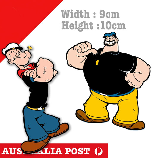 Popeye Sailor and Bluto muscular bully Stickers