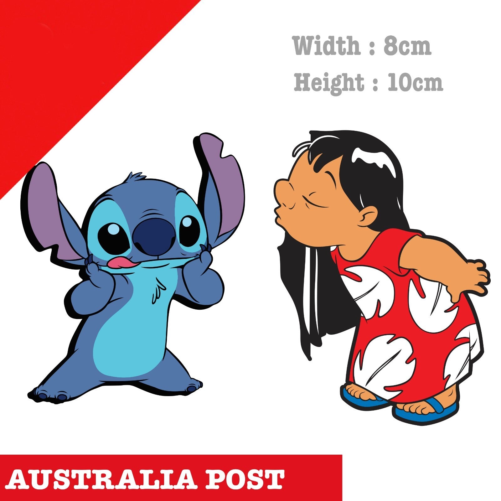 Disney  Lilo & Stitch Cartoon Character Kissing Decal Stickers