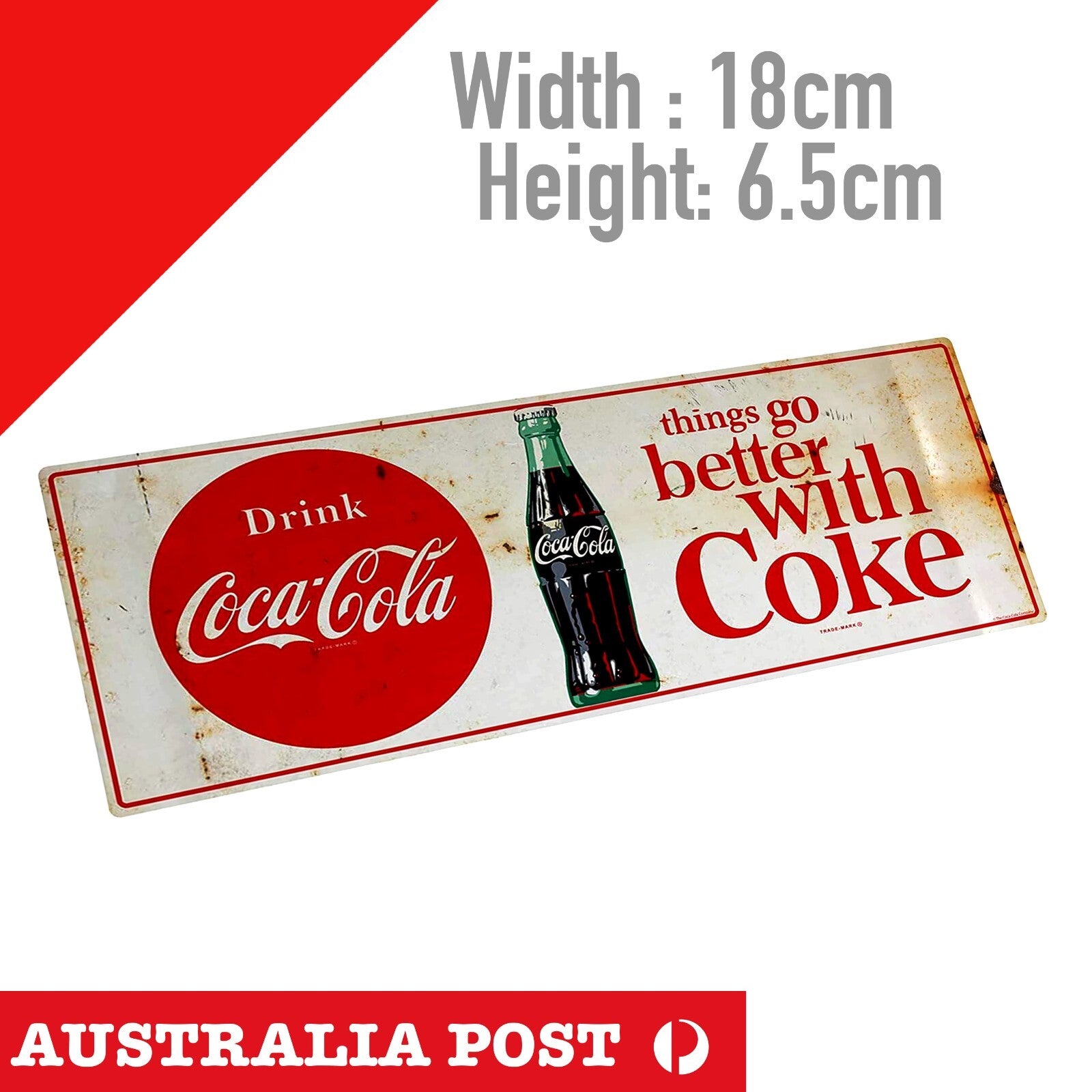 Coca Cola Old Vintage Retro Sign - Things Go better with Coke Sticker 