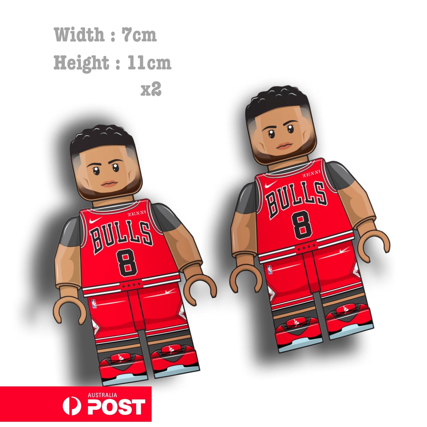 NBA LEgo Zach LAVINE - CHICAGO BULLS NBA LEGO Figure Nike Basketball Sticker