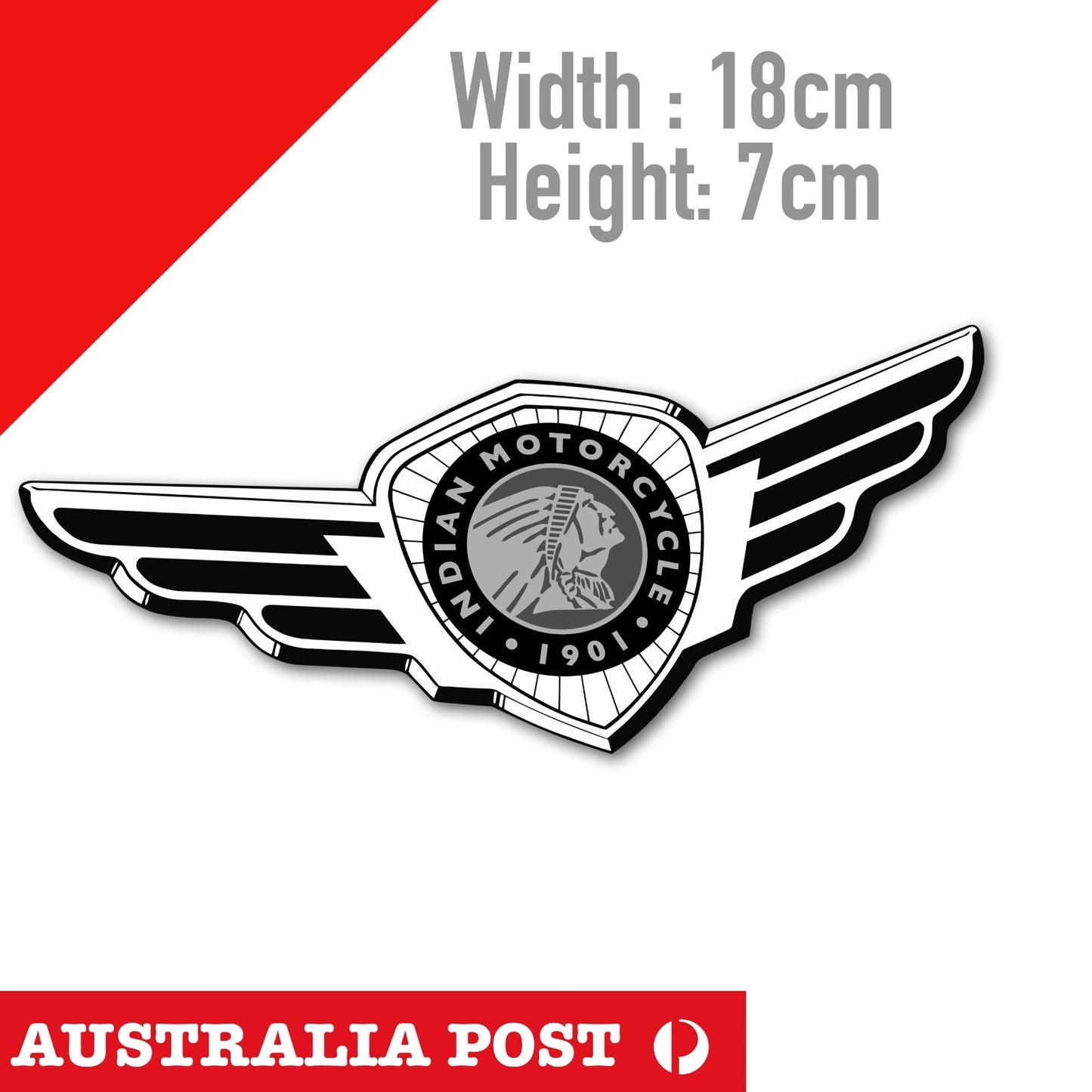 INDIAN Motorcycle Racing WING - Helmet, Fuel Tank, Laptop Sticker