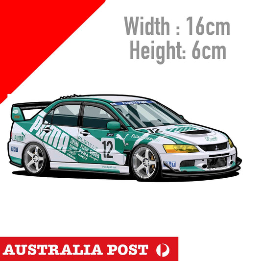 PUMA Mitsubishi Evolution IX Lancer  Mitsubishi JDM White Evo Sticker