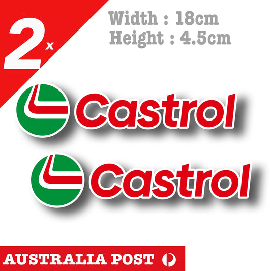 Castrol New  logo, CASTROL Oil Logo x2 Stickers