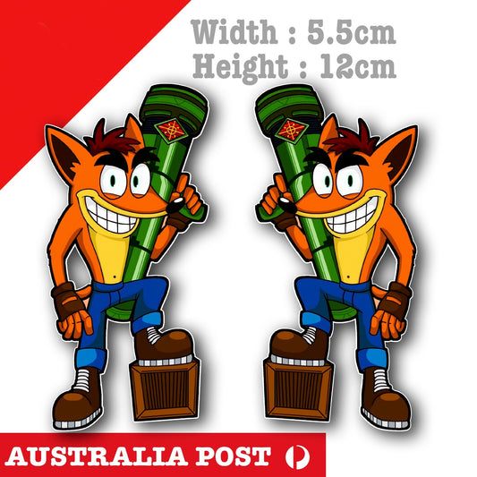 Crash Bandicoot Fox Rocket Launcher - Video Game Decal Sticker