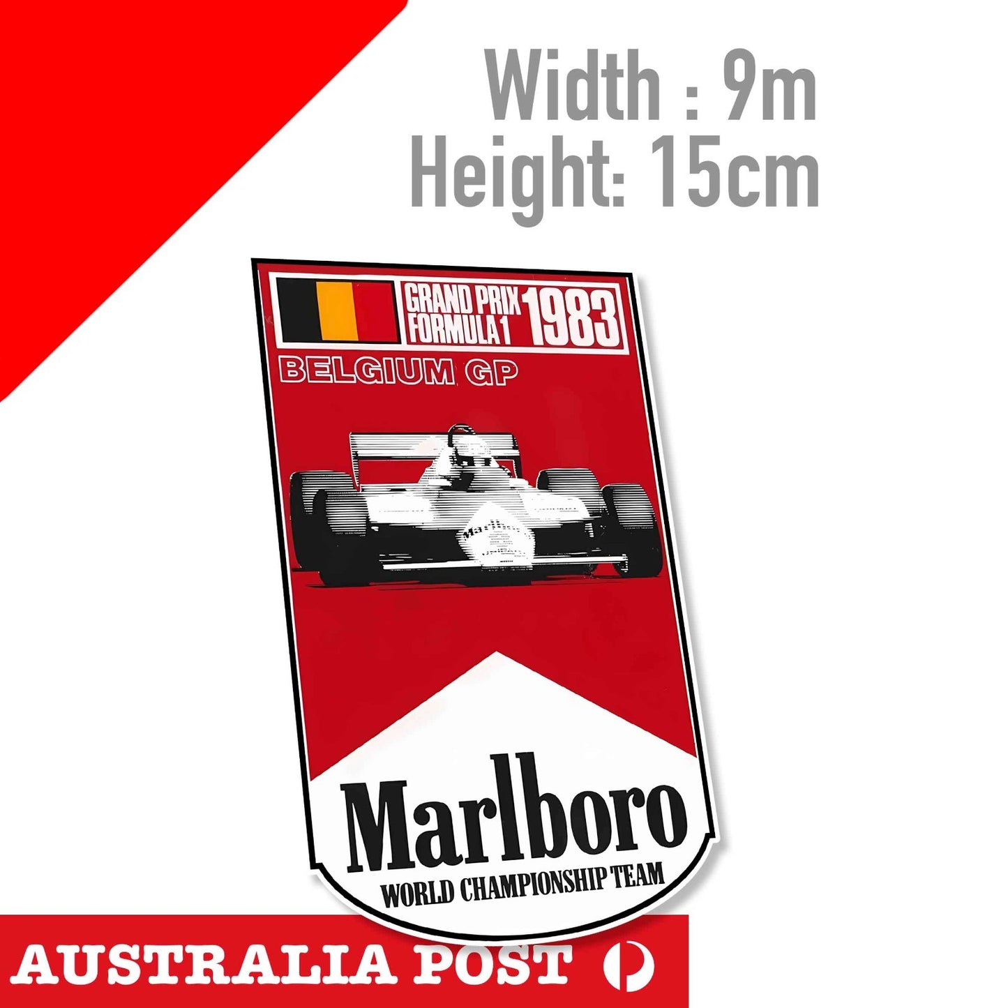 Grand Prix Formula 1 BELGIUM Gp, Marlboro Championship Team Vintage   Sticker
