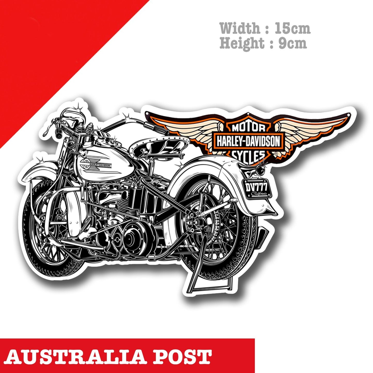 Harley Davidson Motorcycle, Helmet Decal  Sticker