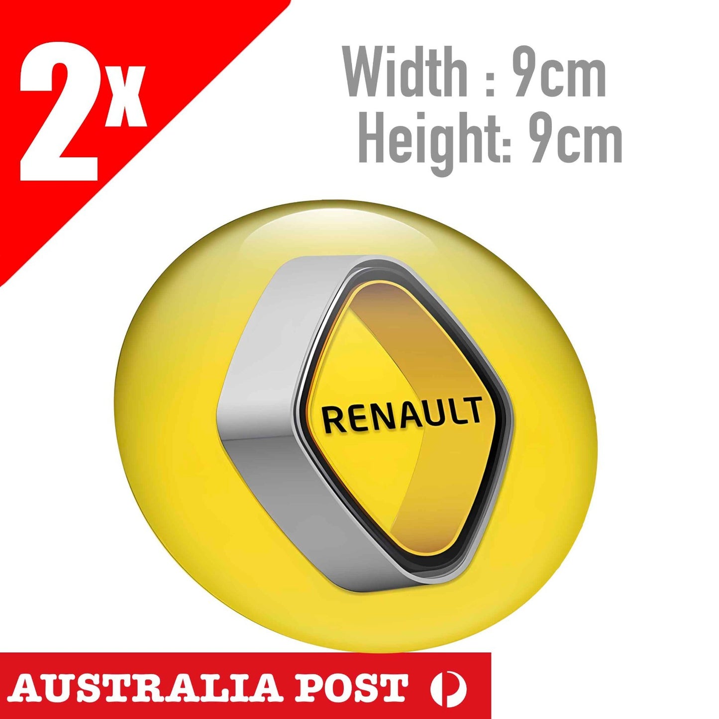 RENAULT Logo Round  Yellow Sticker