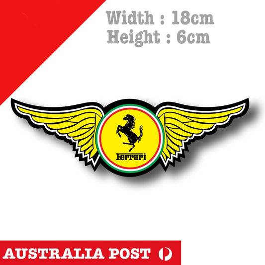 WINGED Ferrari Logo, Italian Flag Ferrari Logo Sticker