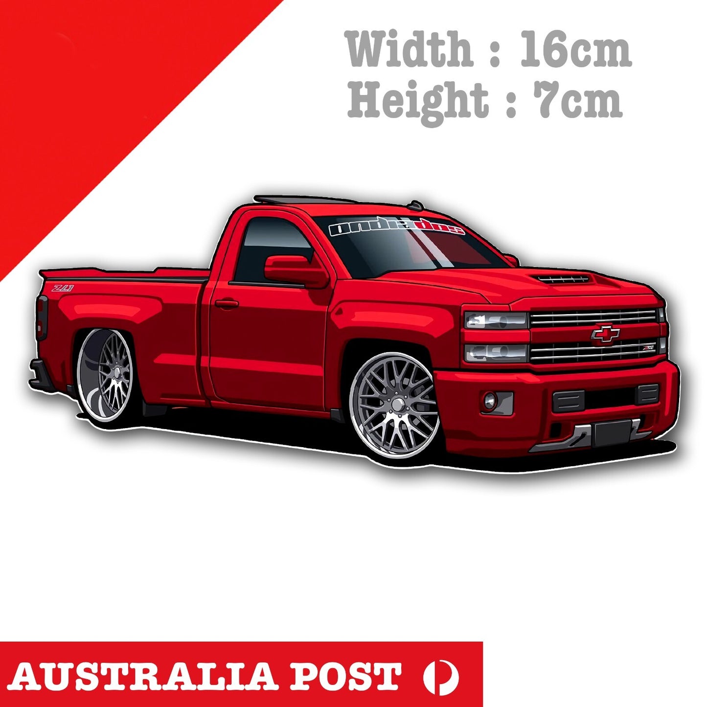 Chevrolet Silverado Red Pick Up Truck Sticker
