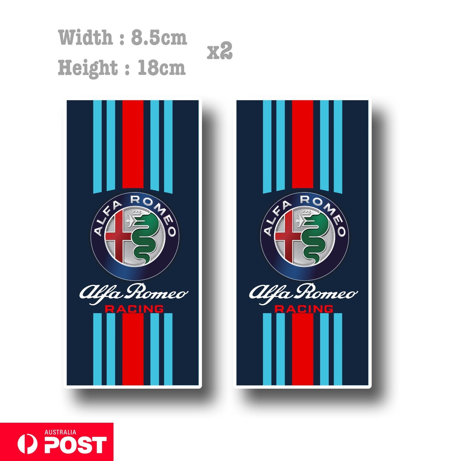 Alfa Romeo Logo  Martini Racing Stripes Sticker