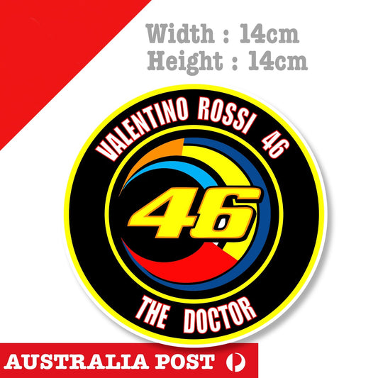 The Doctor 46, Valentino Rossi's VR46  Round Badge, Motorcycle Racing Sticker