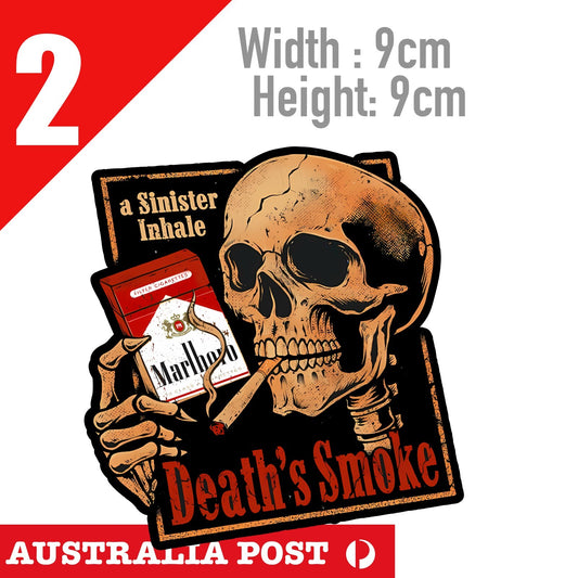 Marlboro DEATH SMOKING Vintage Skull  Stickers