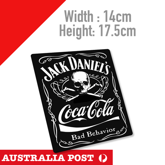 Coca Cola SKull Jack Daniel Whiskey Skull Label Funny  Sticker