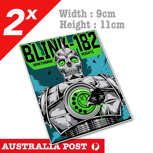 Blink-182 Rock Band Skull Robot Logo,Nostalgic Blink Rock,Sticker