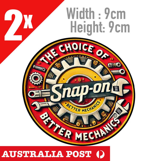 SNAP ON TOOLS Round  Rustic ,  Damaged,  Old Style , Garage , Mechanic Sticker