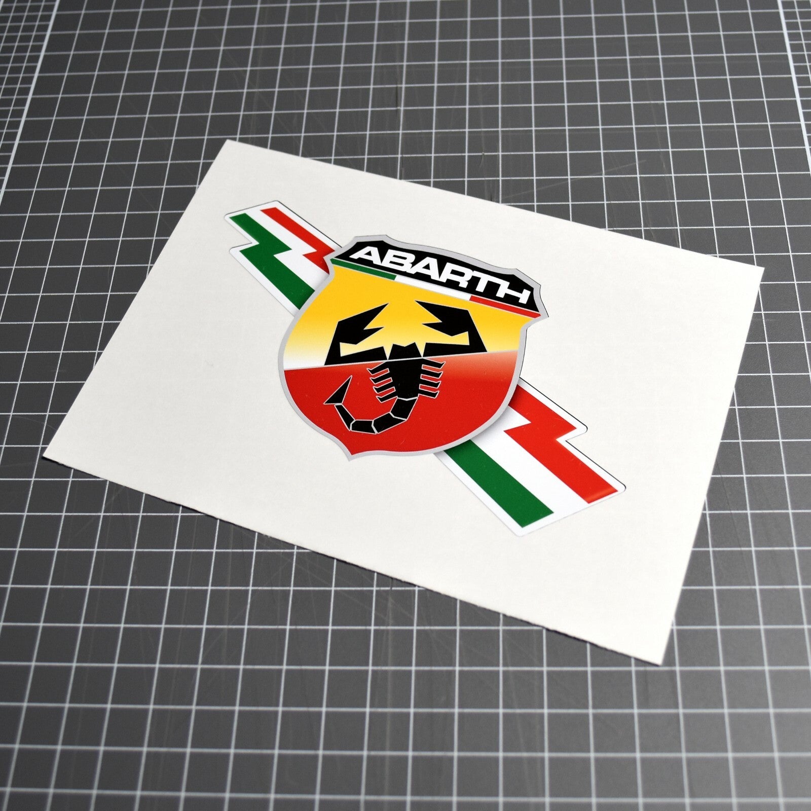Abarth with Italian Flag Logo  Laptop , Car  Decal Sticker 