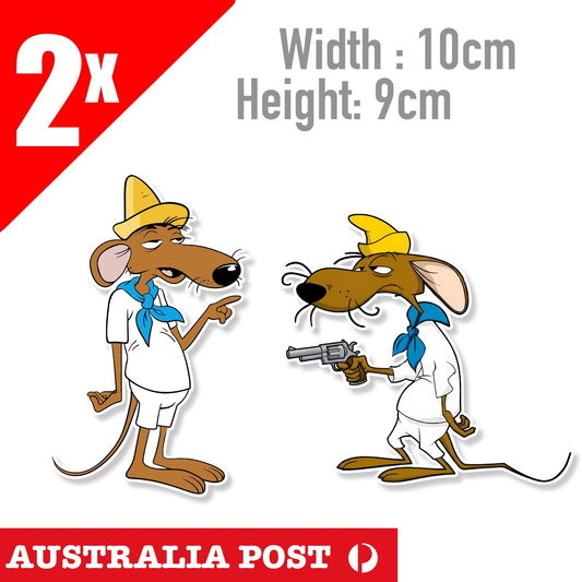 Slowpoke Rodriguez with Gun Funny Cartoon Sticker