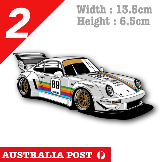 Racing Car Porsche 964 Sport Car With Sticker