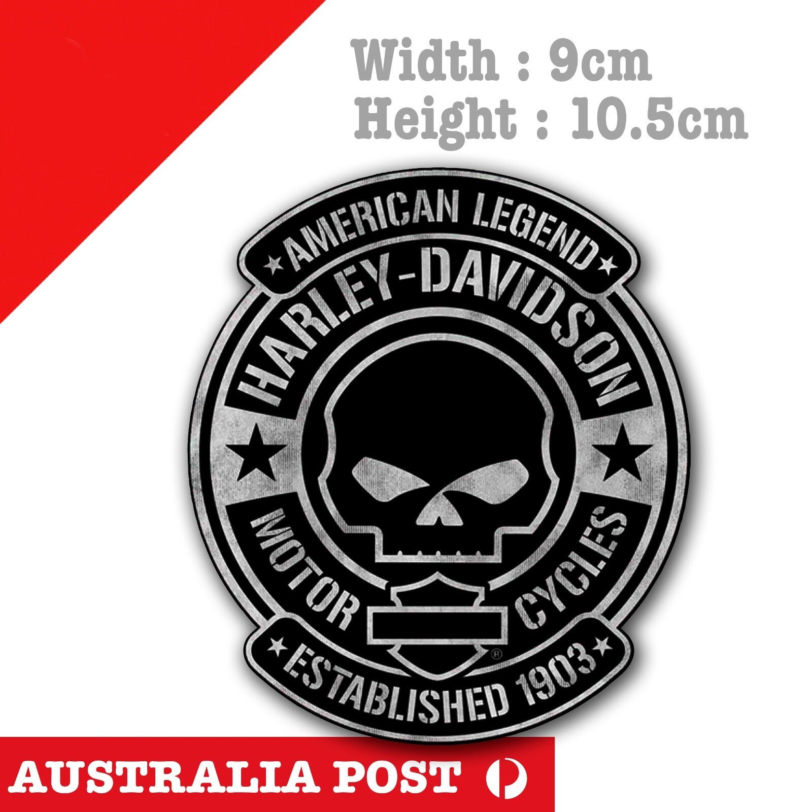 Harley Davidson Motorcycle Skull Logo Badge, Helmet, Fuel Tank  Sticker