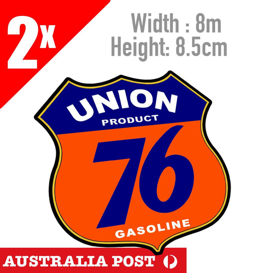 VINTAGE UNION 76 GAS Decal Sticker X2 Vintage Petrol Americana Hot Rod Stickers
