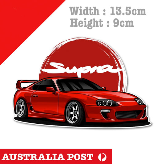 Toyota Supra Red JDM, Japanese Legend Car Vinyl  Sticker