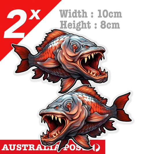 Angry Piranha Fish, Monster Piranha Fish, Animal Aquarium Vinyl  Sticker